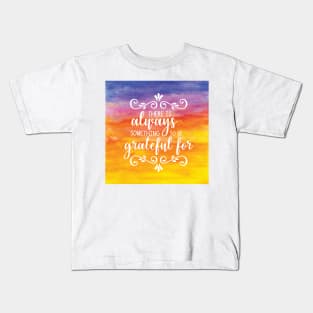 Watercolour Sunset Gratitude Quote Kids T-Shirt